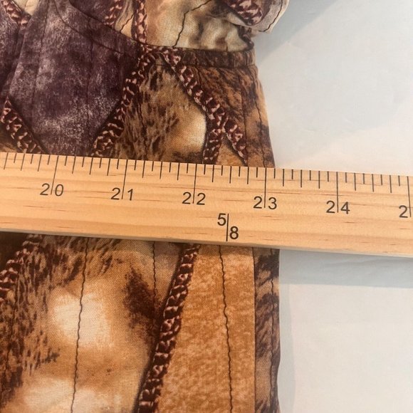 Diane Gilman Browns100% Silk Duster Cardigan Boho Vtg Mandarin Collar - Picture 4 of 9